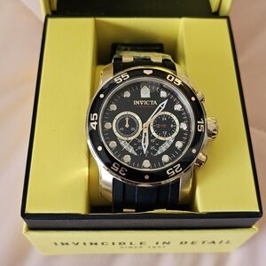 Invicta Black and Gold Pro Diver Watch, New In Box